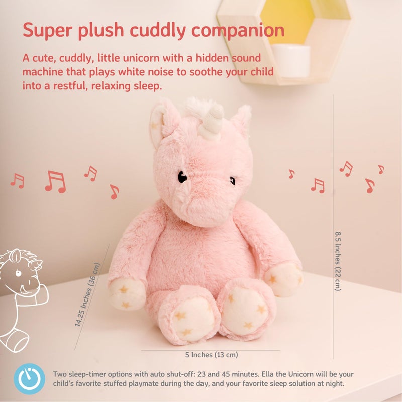 Cloud b Sound Machine with White Noise Soothing Sounds | Cuddly Stuffed Animal | Adjustable Settings and Auto-Shutoff | Ella The Unicorn - Image 4